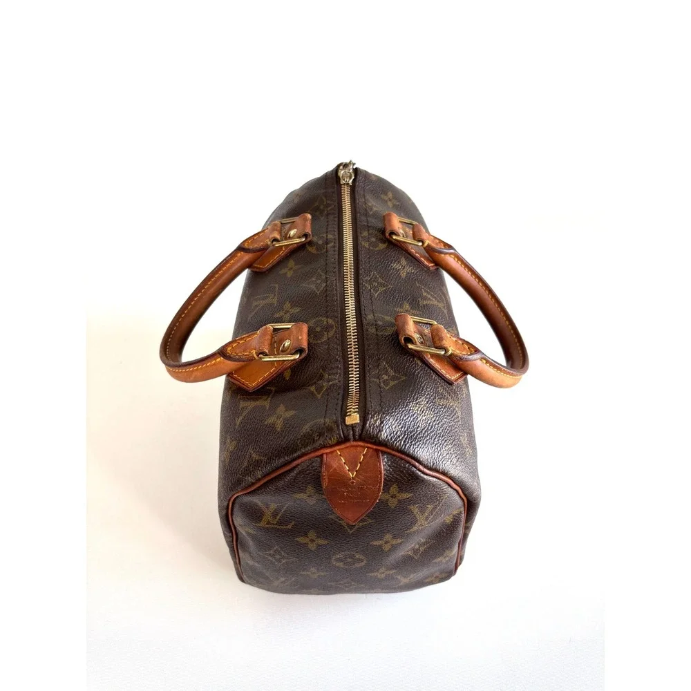 Vintage Louis Vuitton Monogram Speedy 25 Brown Canvas Top Handle Bag M41528
